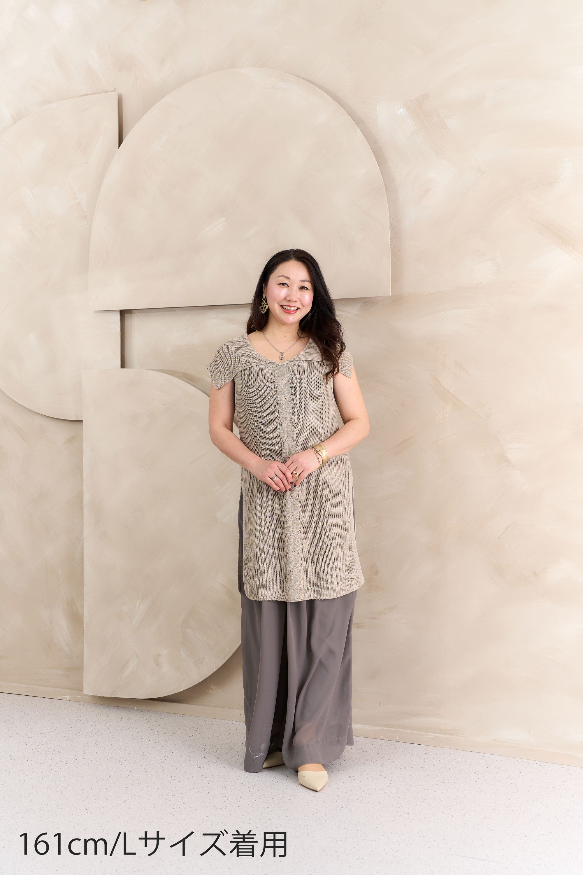 麻混ニットチュニック NS-364