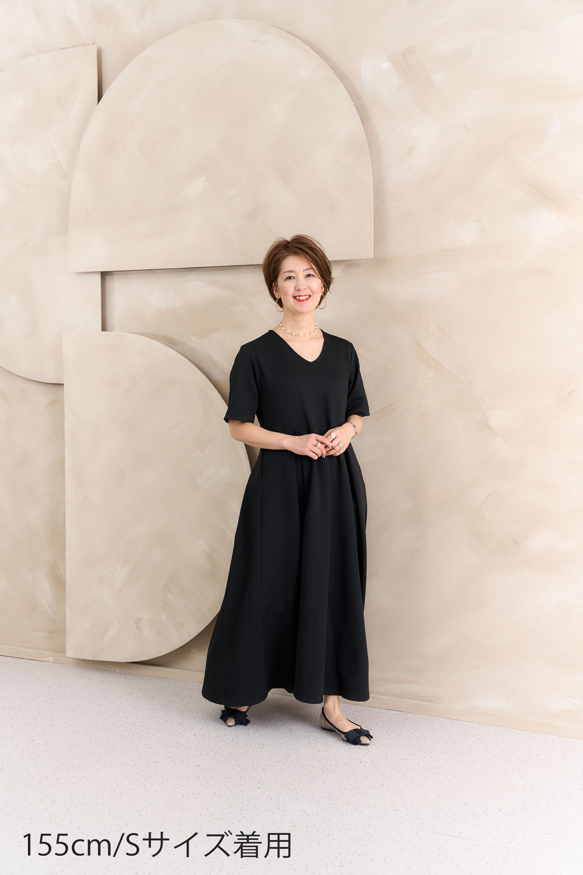 配色別衿付きカットソーワンピース NS-377