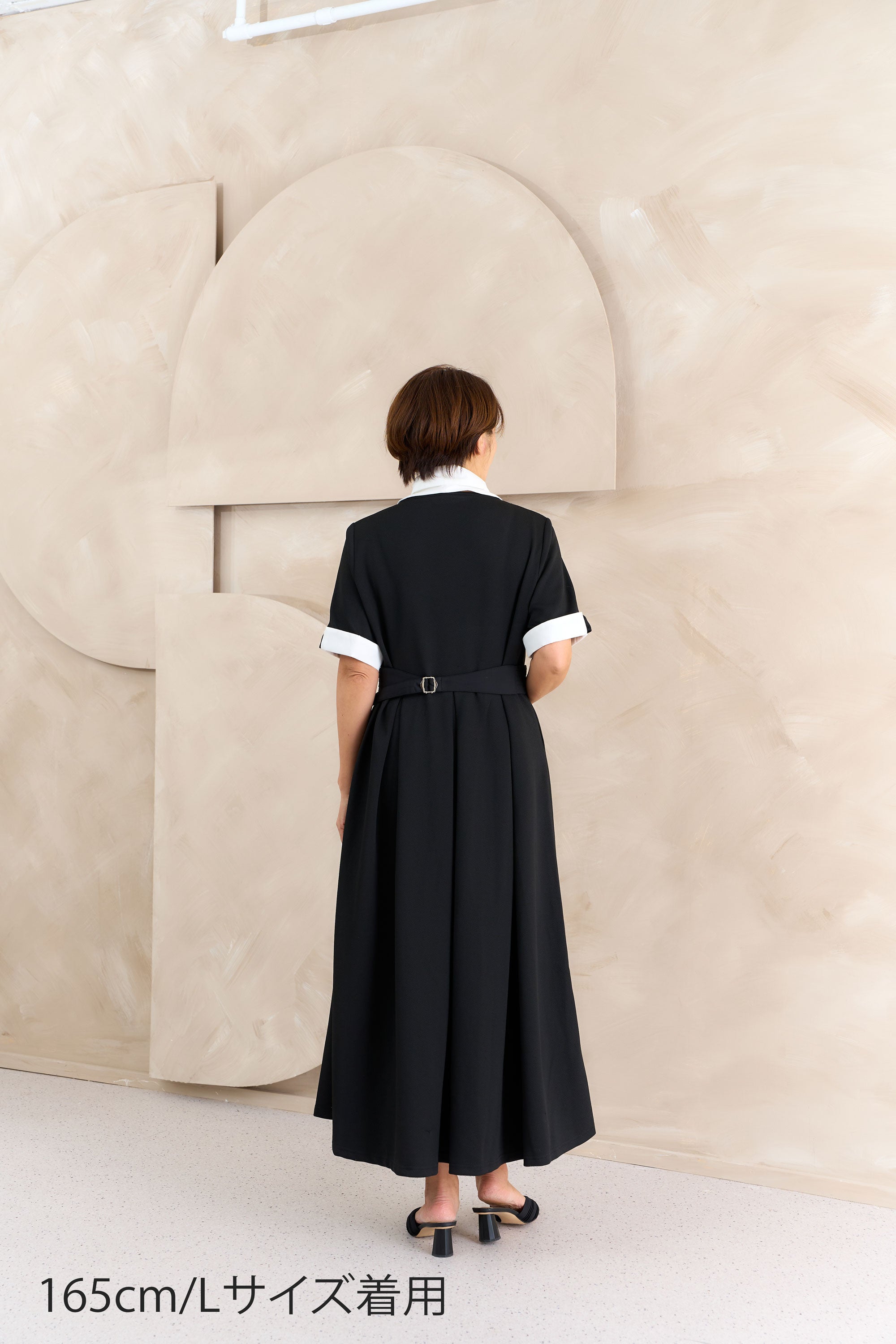 配色別衿付きカットソーワンピース NS-377