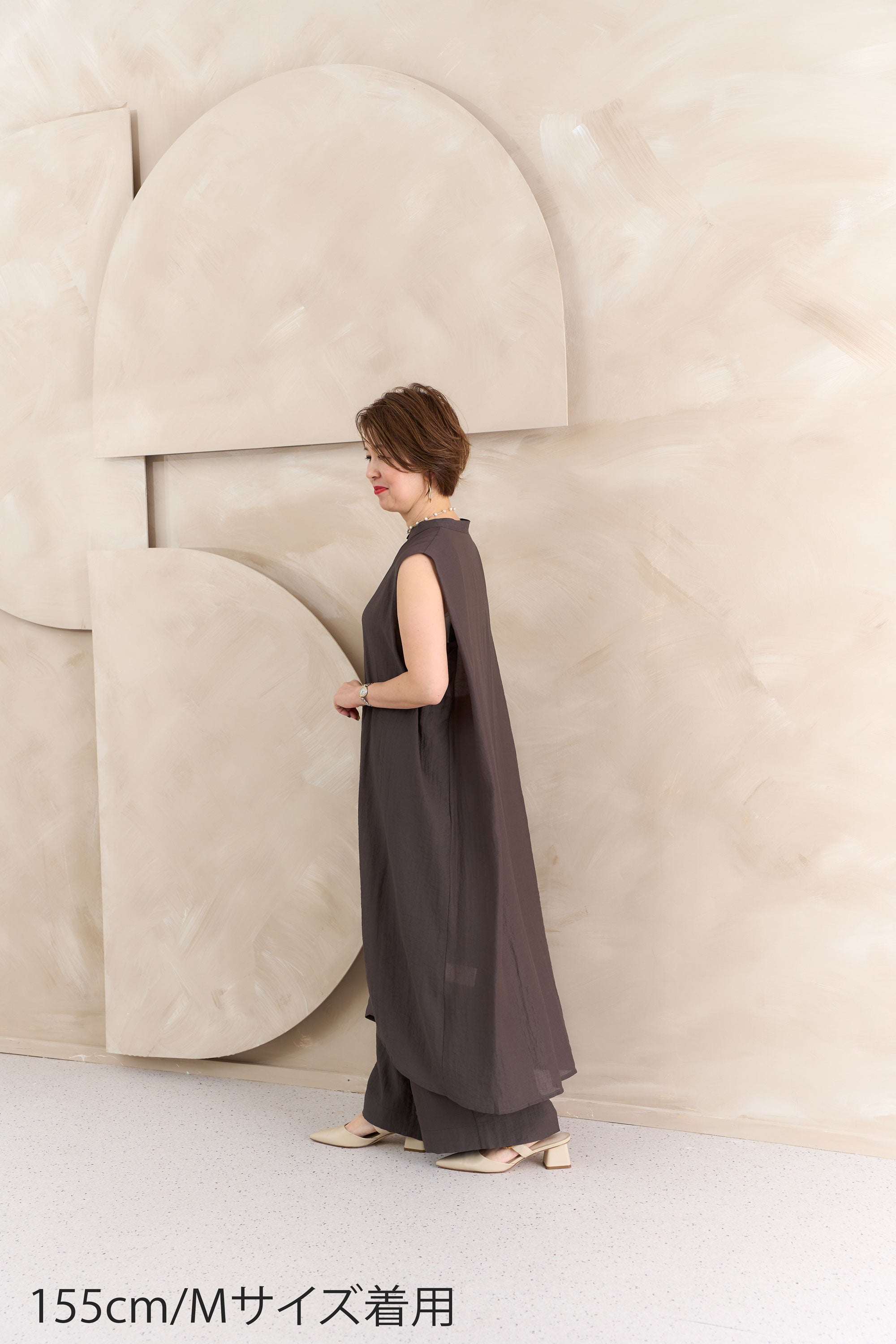 ノースリーブロングブラウス NS-375