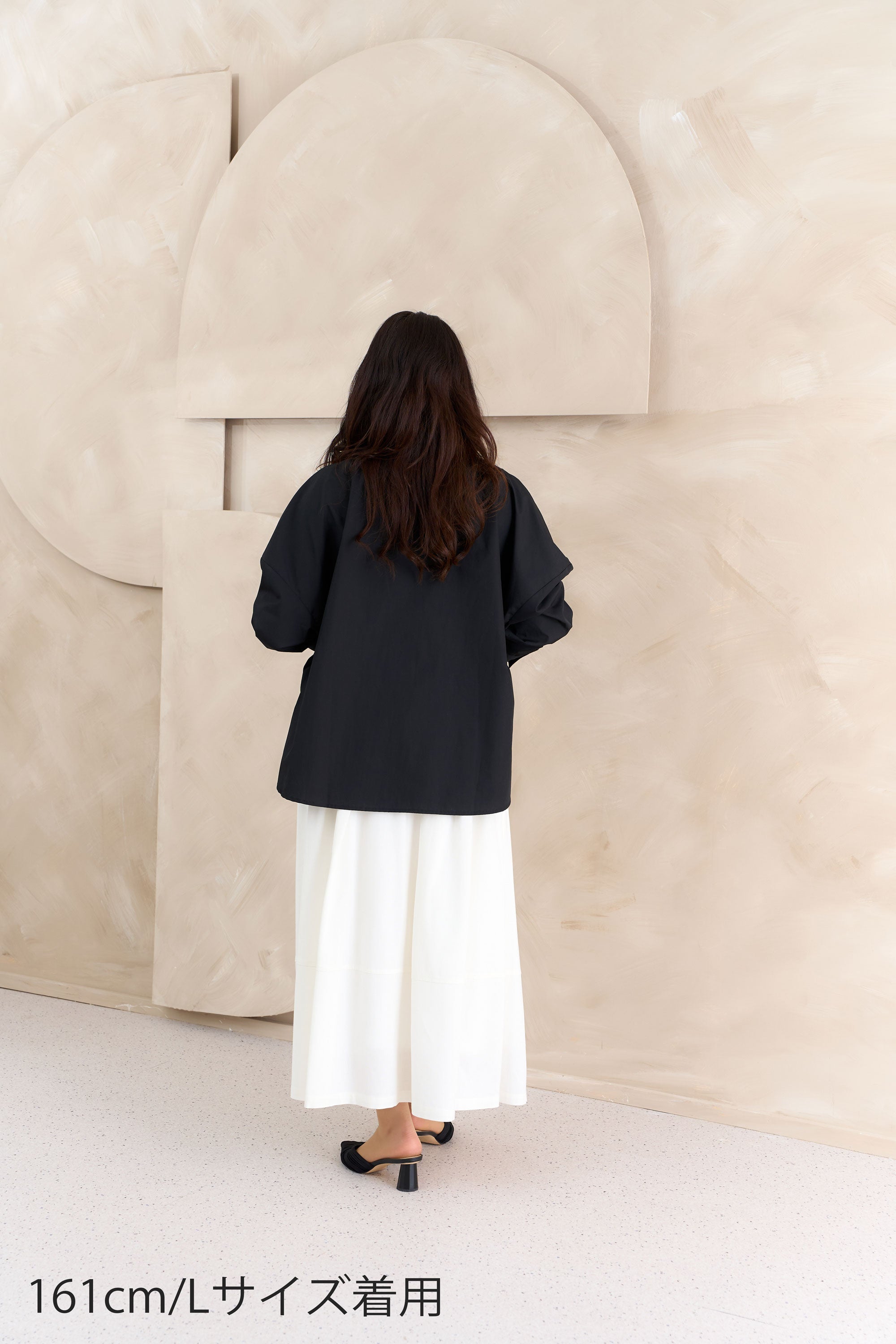 パール調釦タックブラウス NS-330