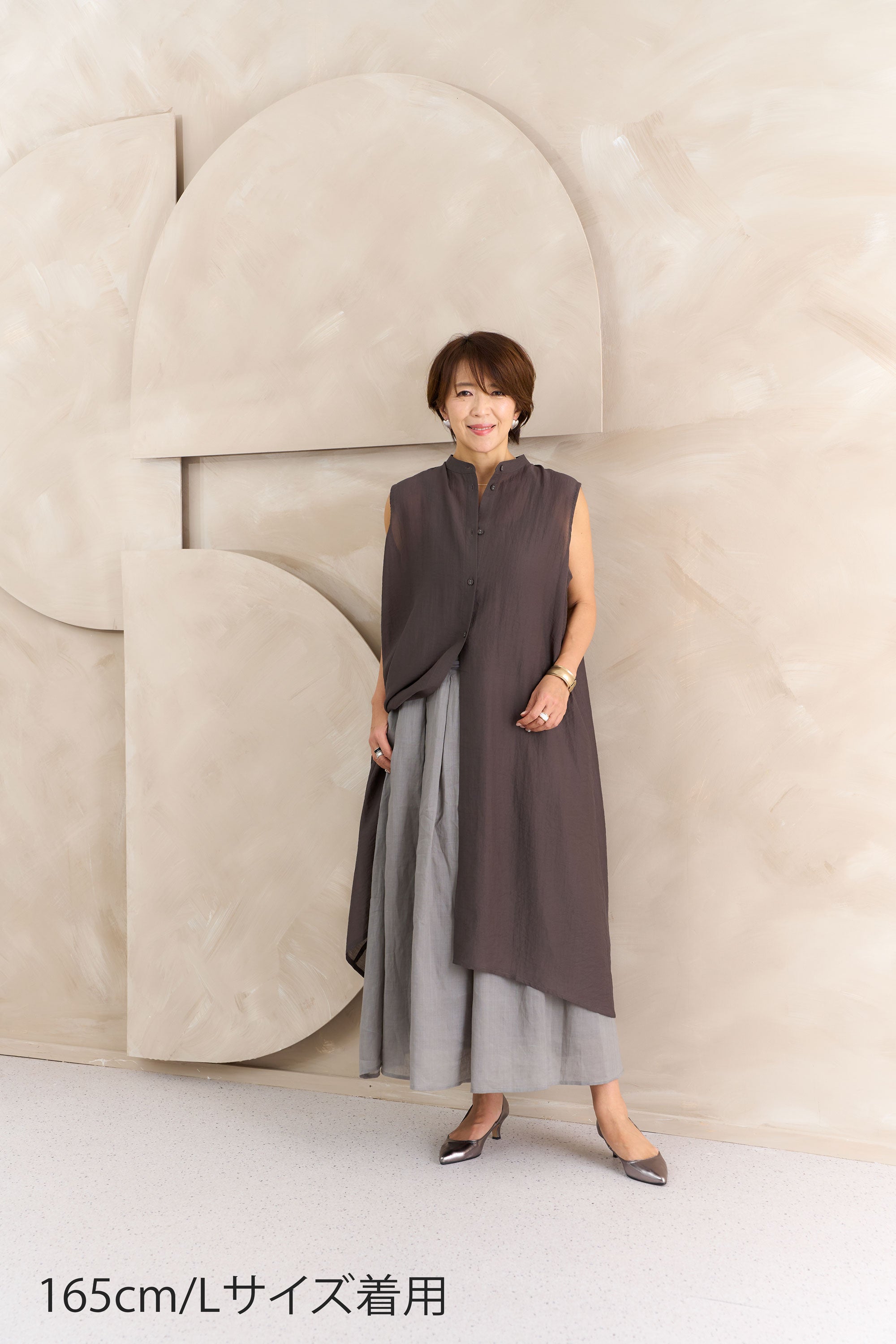 ノースリーブロングブラウス NS-375