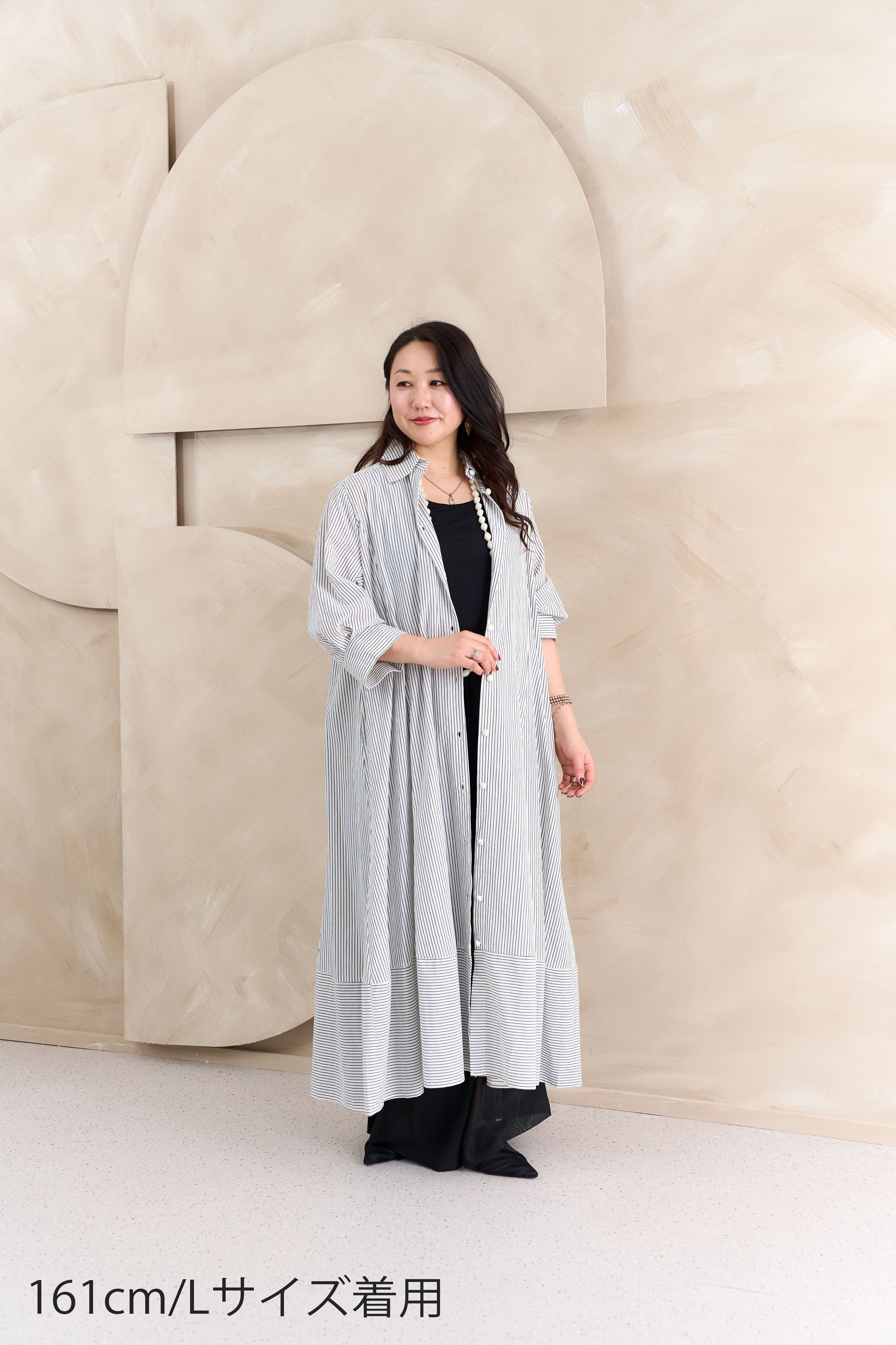 ストライプシャツワンピース NS-368