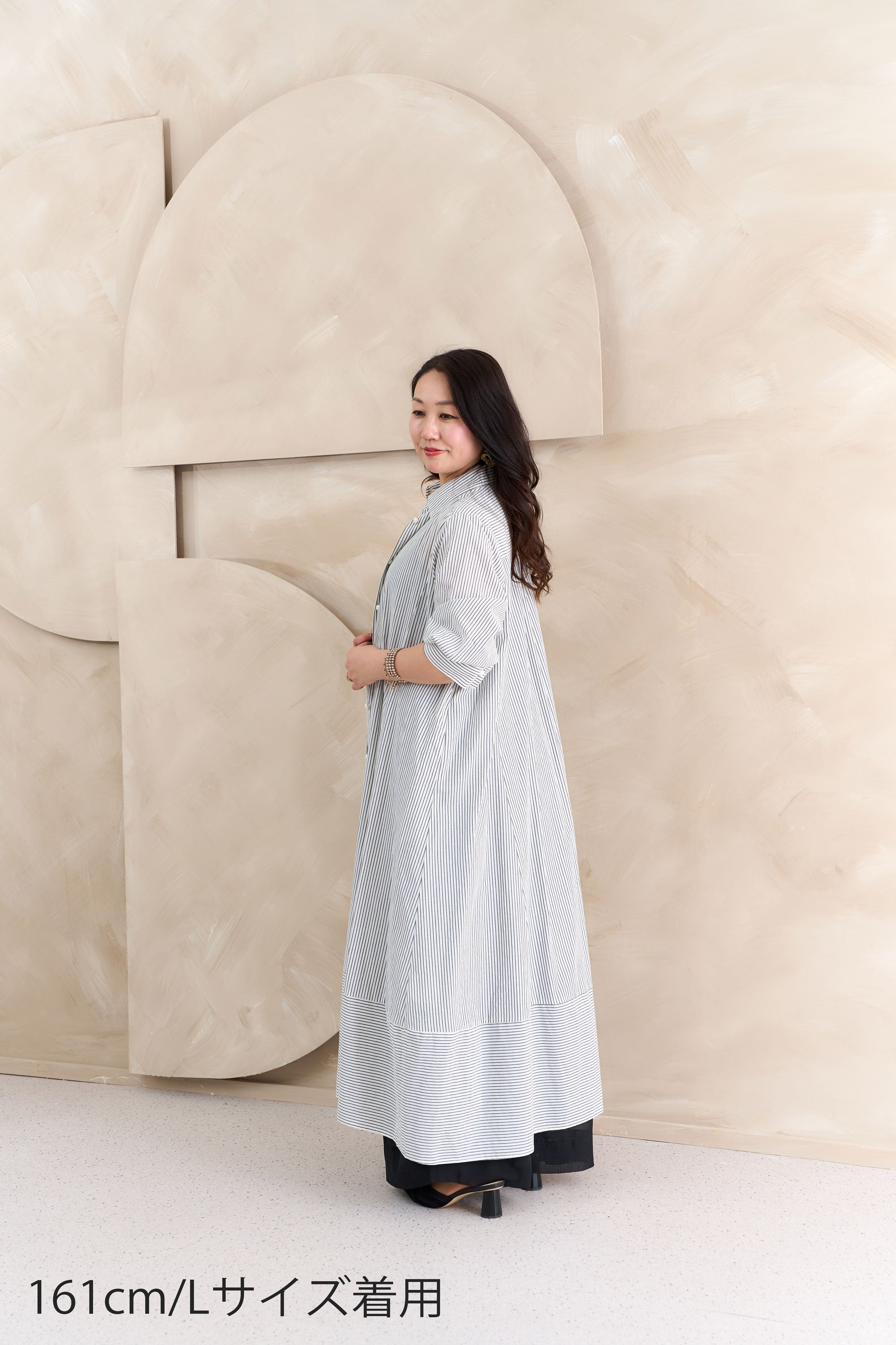 ストライプシャツワンピース NS-368