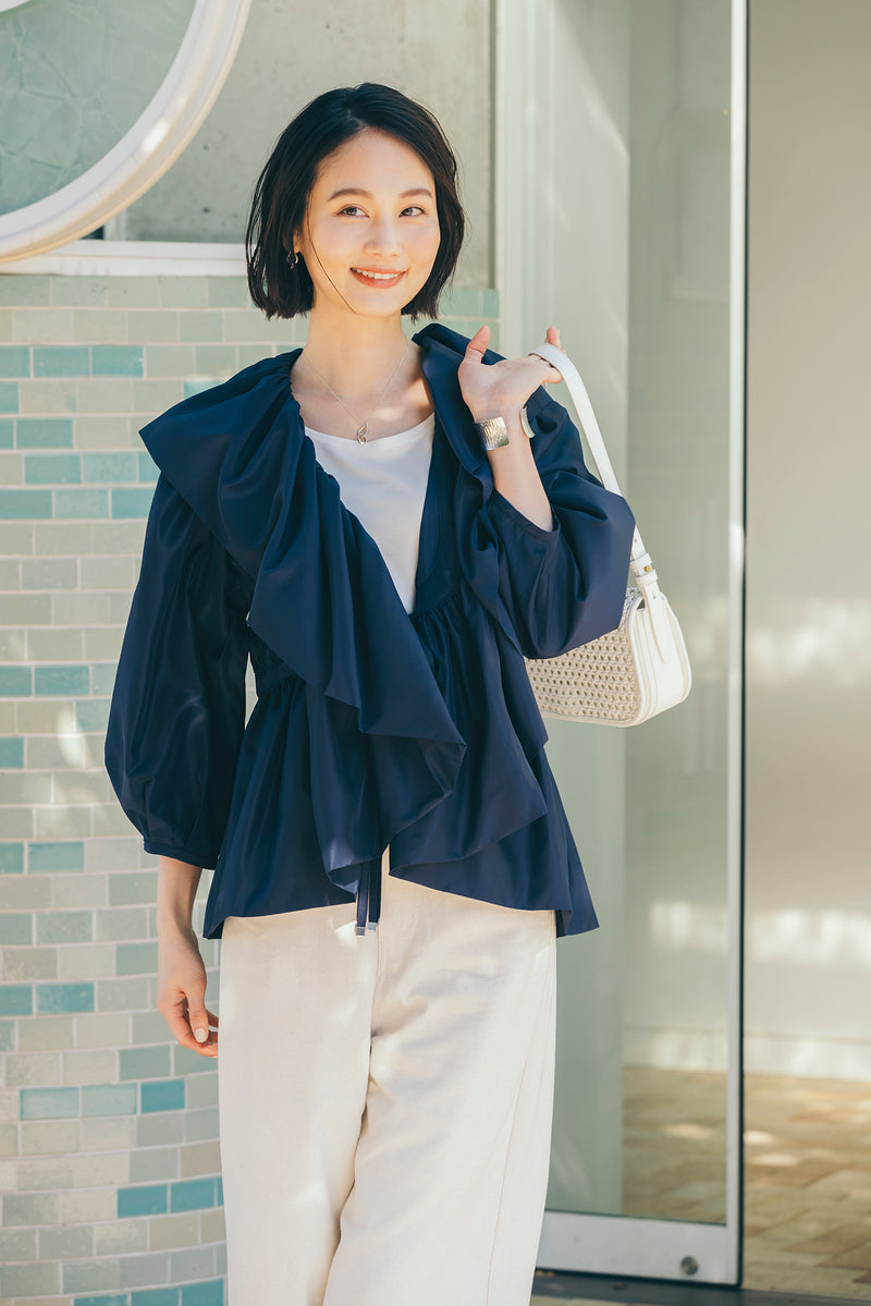 ラッフル衿ブラウスジャケット　NS-194