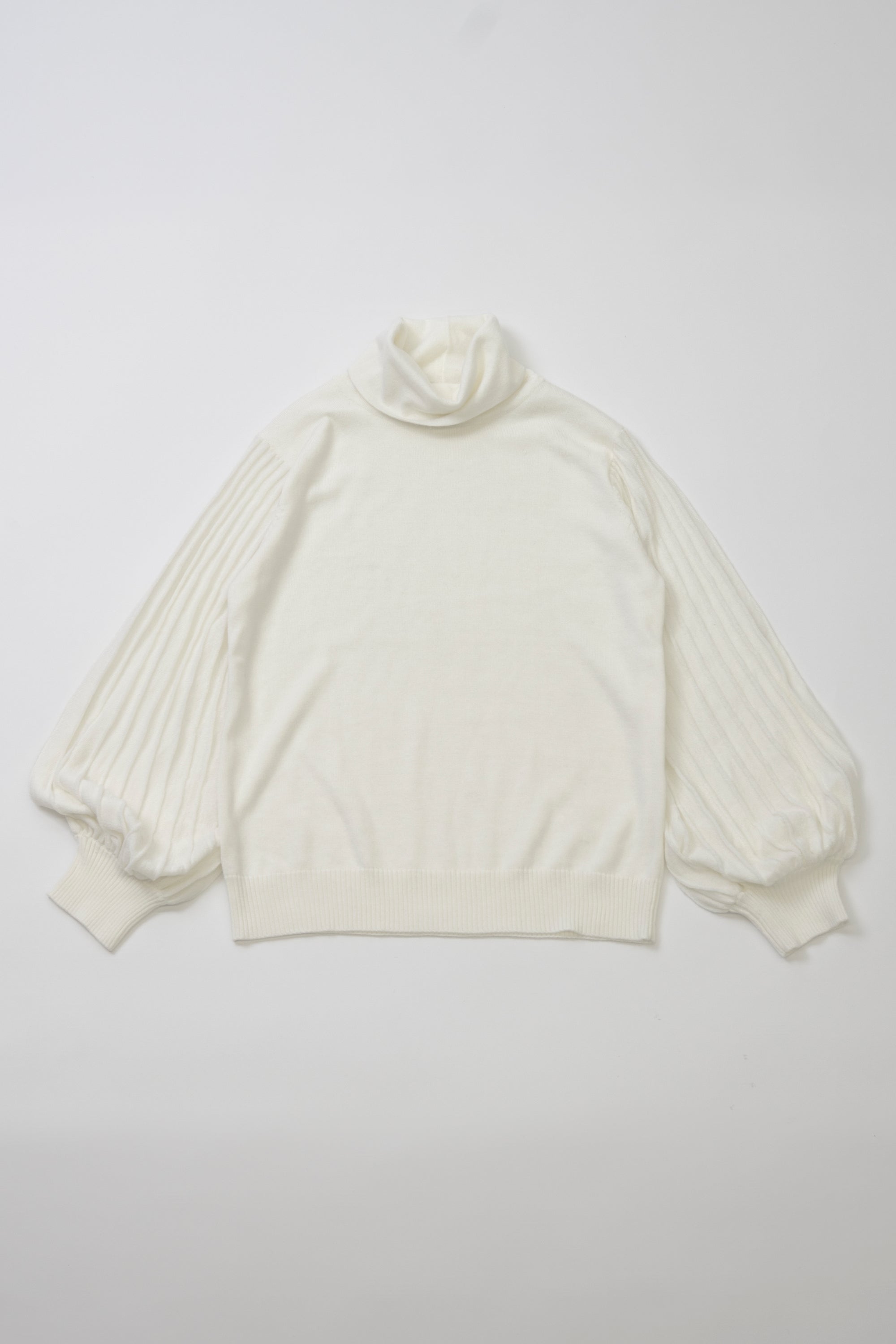 プリーツ風袖　ニットトップ NS-015