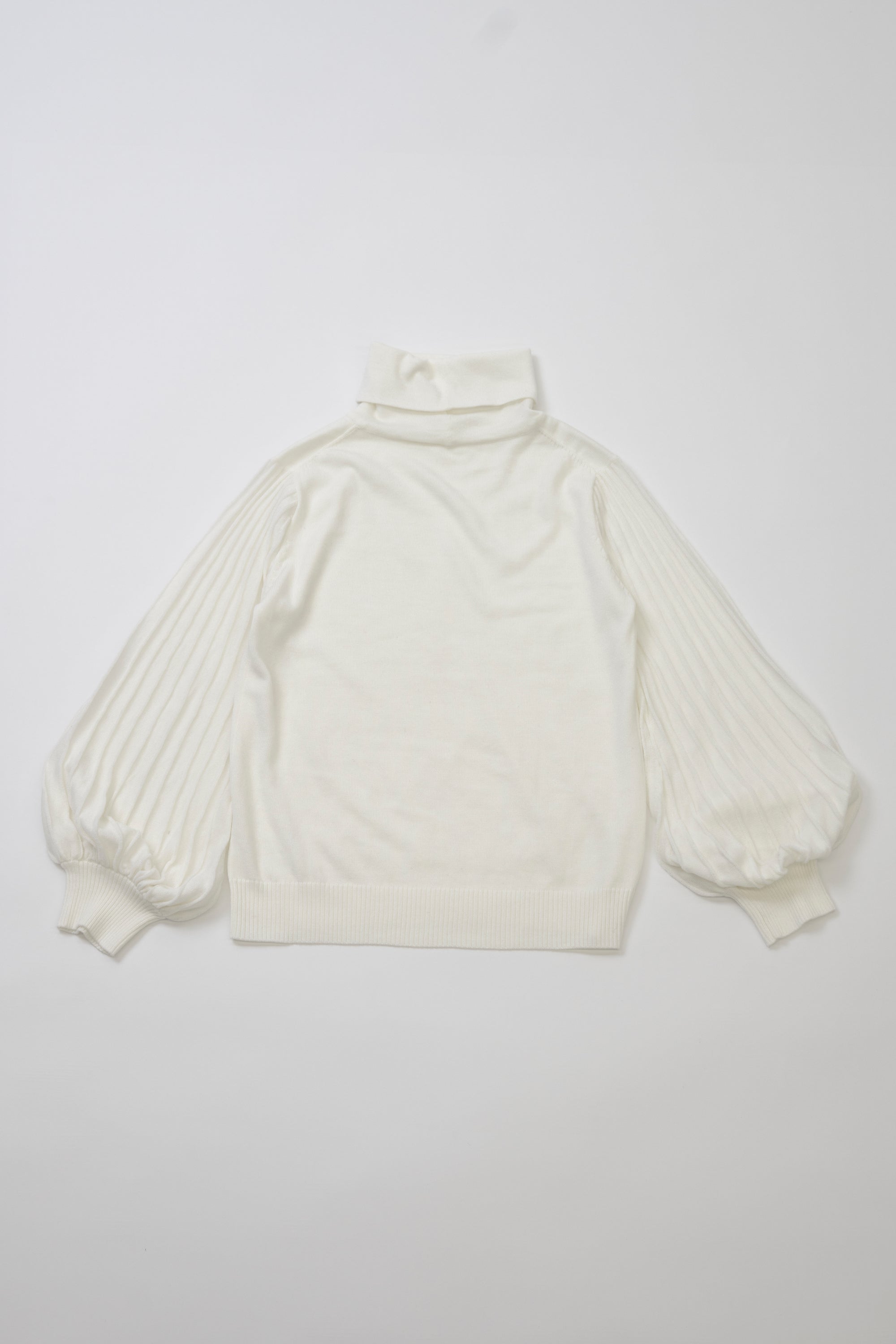 プリーツ風袖　ニットトップ NS-015