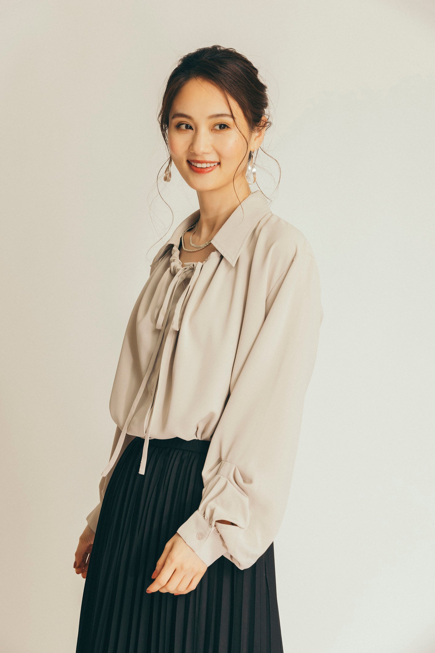 フロントリボンブラウス　NS-110