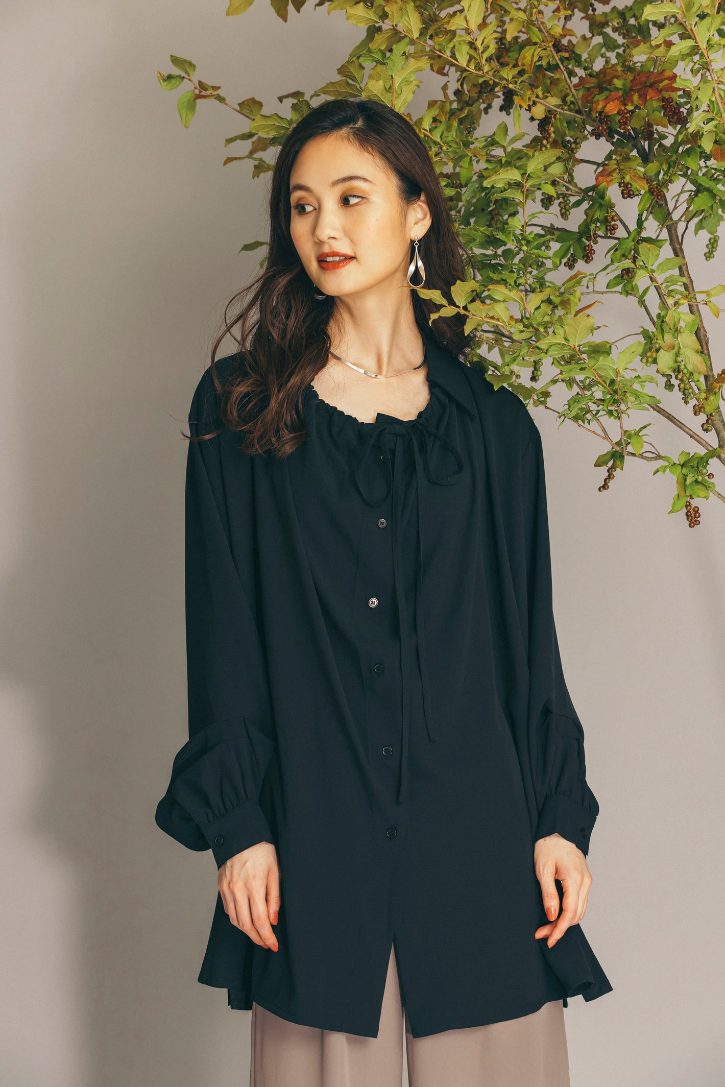 フロントリボンブラウス　NS-110